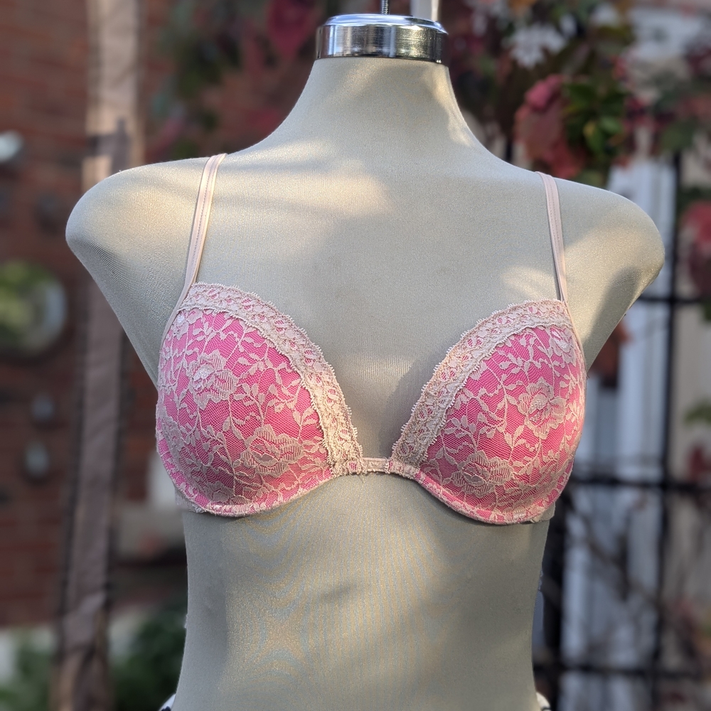 La SENZA Pink and Cream Lace Bra